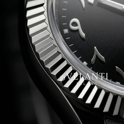 Datejust-style custom mod watch, Velanti Milano Veljust Black Arabic, product photo 9