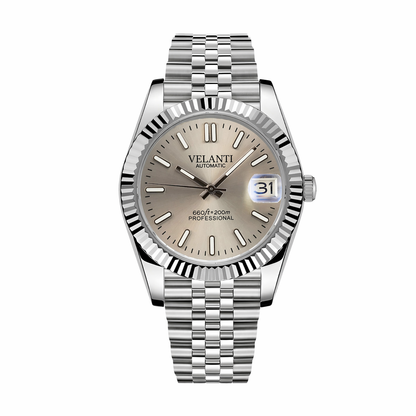 Datejust-style automatic watch, Velanti Milano Veljust Champagne, main product photo