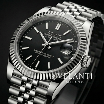 Datejust-style custom mod watch, Velanti Milano Veljust Classic Black, product photo 4
