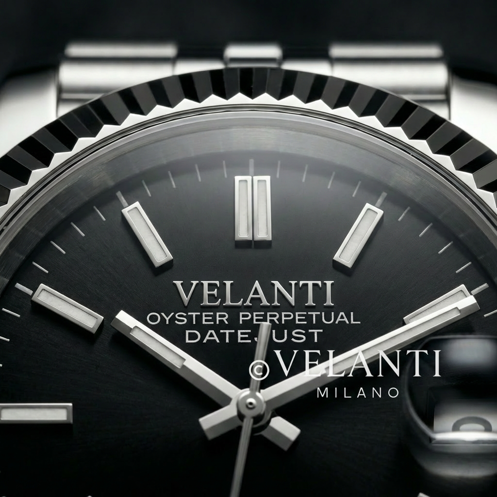 Datejust-style automatic watch, Velanti Milano Veljust Classic Black, product photo 5