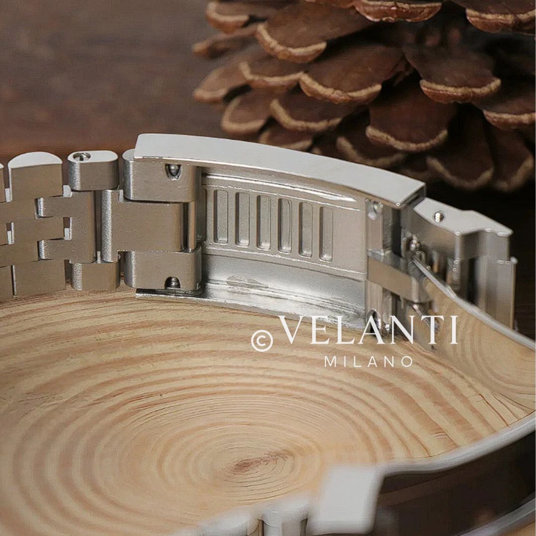 Datejust-style automatic watch, Velanti Milano Veljust Roman Silver, product photo 5
