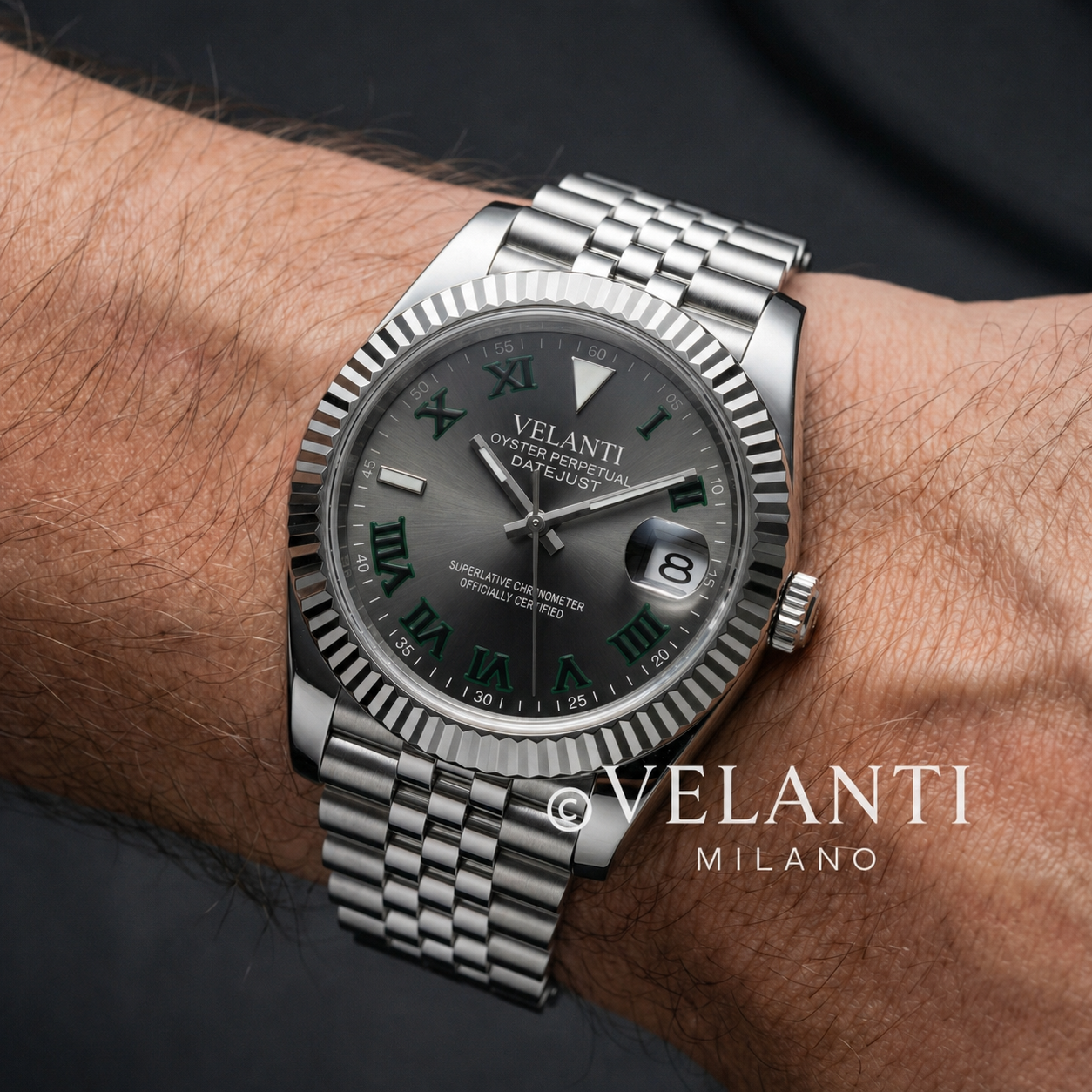 Datejust-style automatic watch, Velanti Milano Veljust Wimbledon, product photo 2