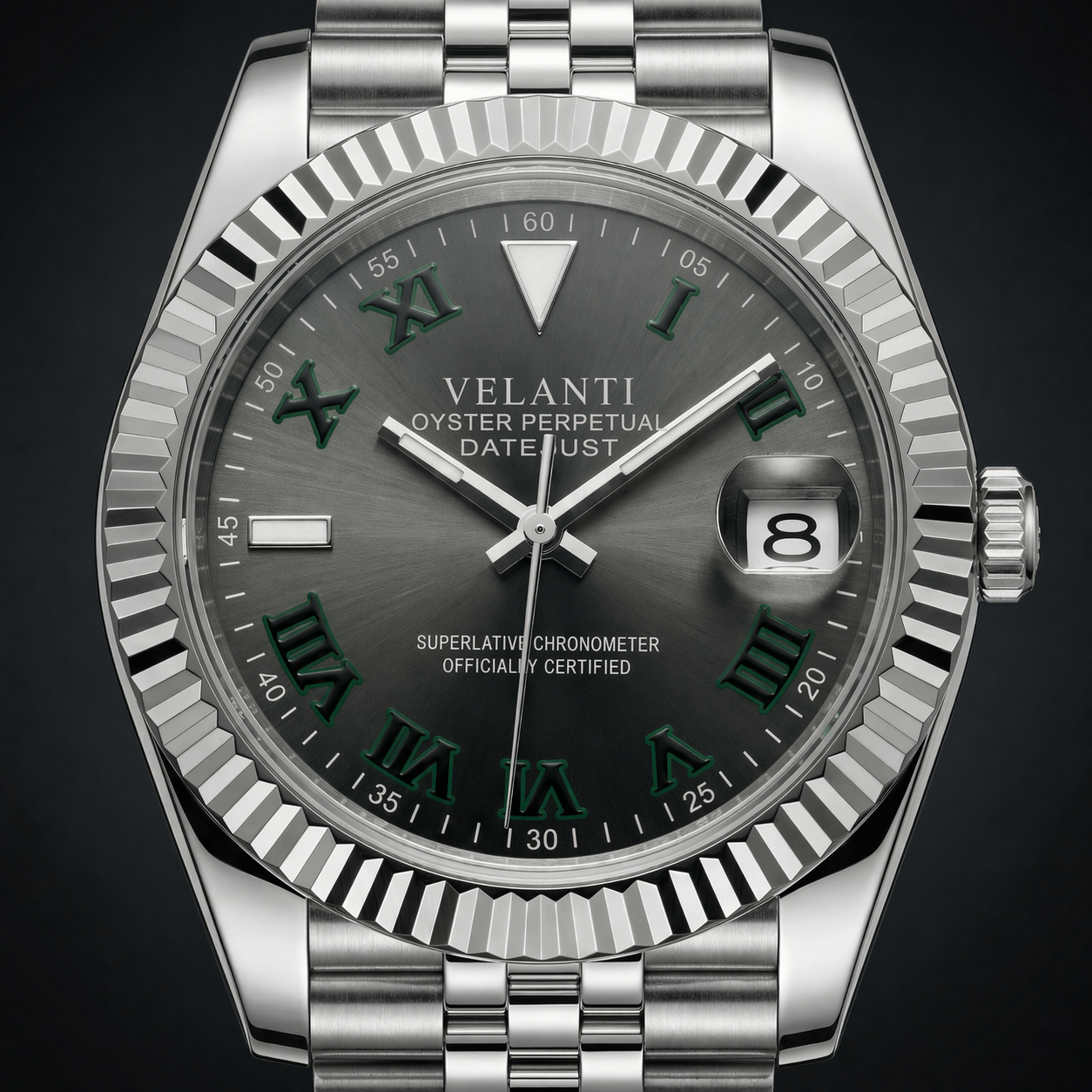 Datejust-style automatic watch, Velanti Milano Veljust Wimbledon, product photo 3