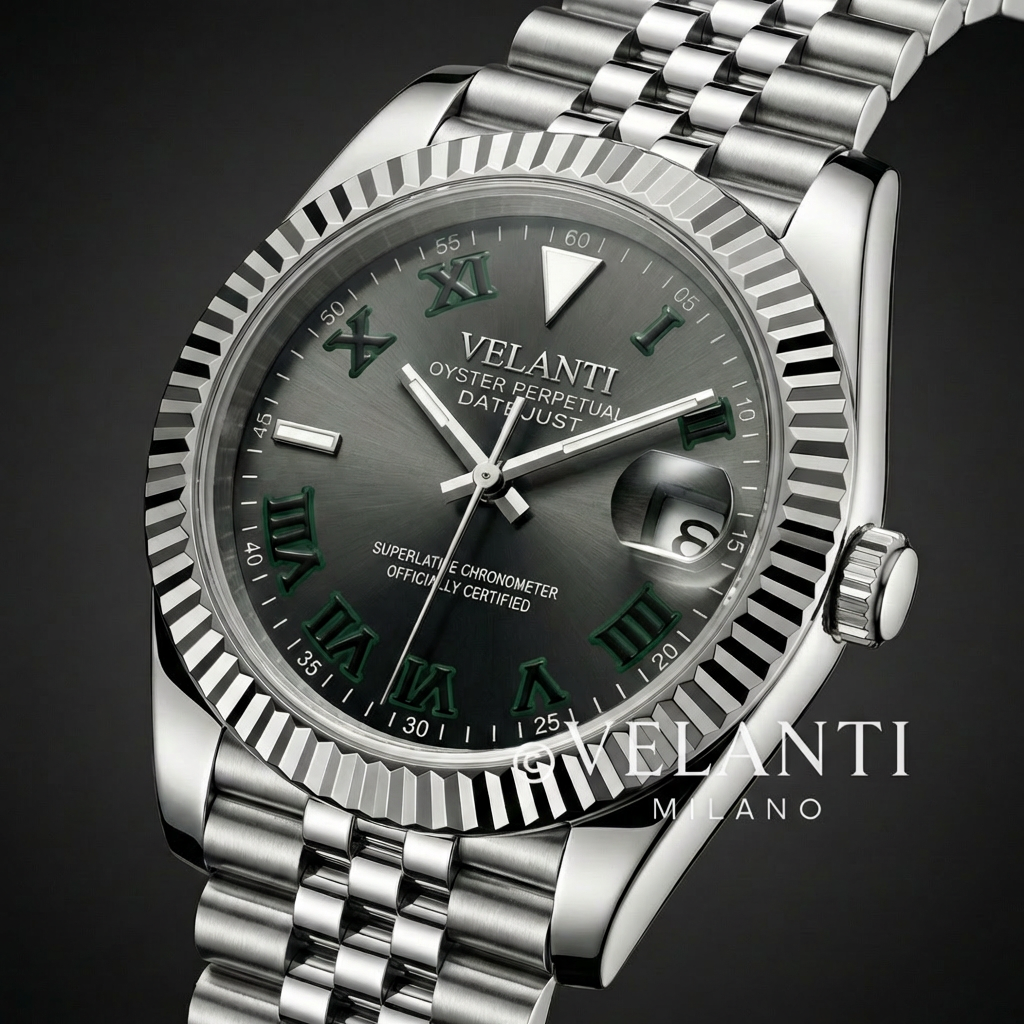 Datejust-style automatic watch, Velanti Milano Veljust Wimbledon, product photo 5