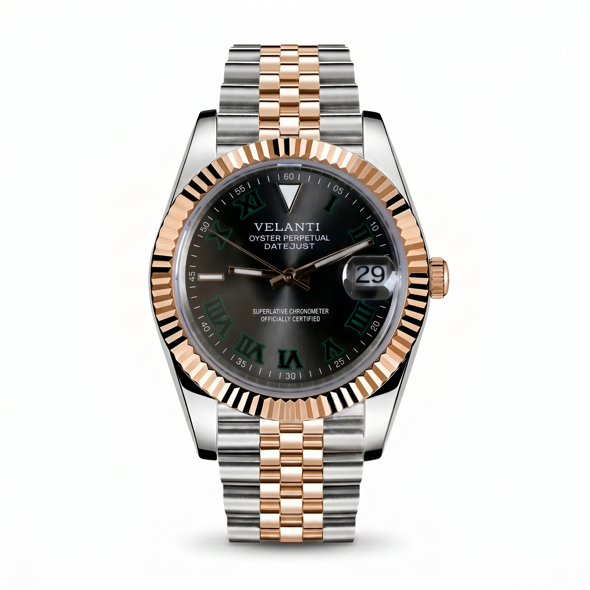 Datejust-style automatic watch, Velanti Milano Veljust Wimbledon Two Tone, main product photo