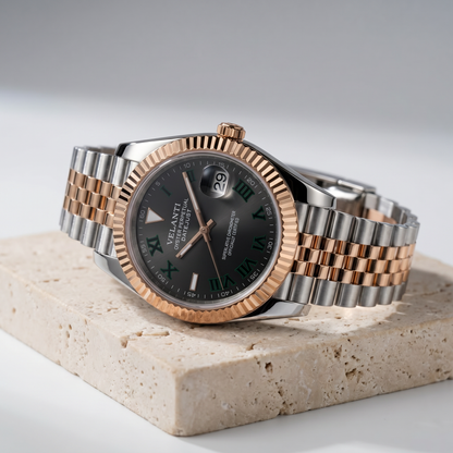 Datejust-style custom mod watch, Velanti Milano Veljust Wimbledon Two Tone, product photo 11