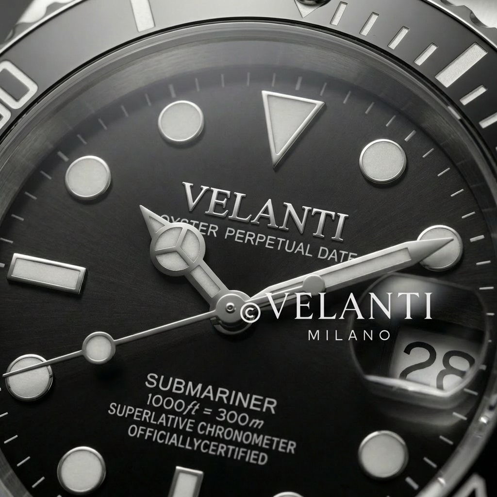 Submariner-style automatic watch, Velanti Milano Velmariner Black, product photo 3