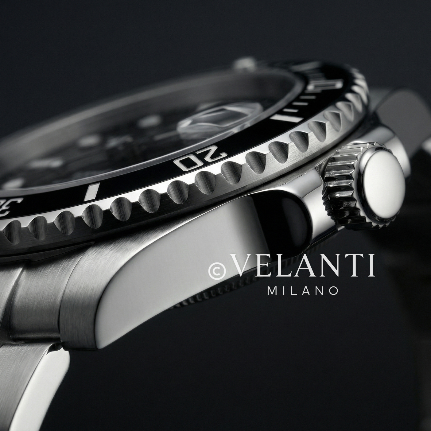 Submariner-style automatic watch, Velanti Milano Velmariner Black, product photo 4