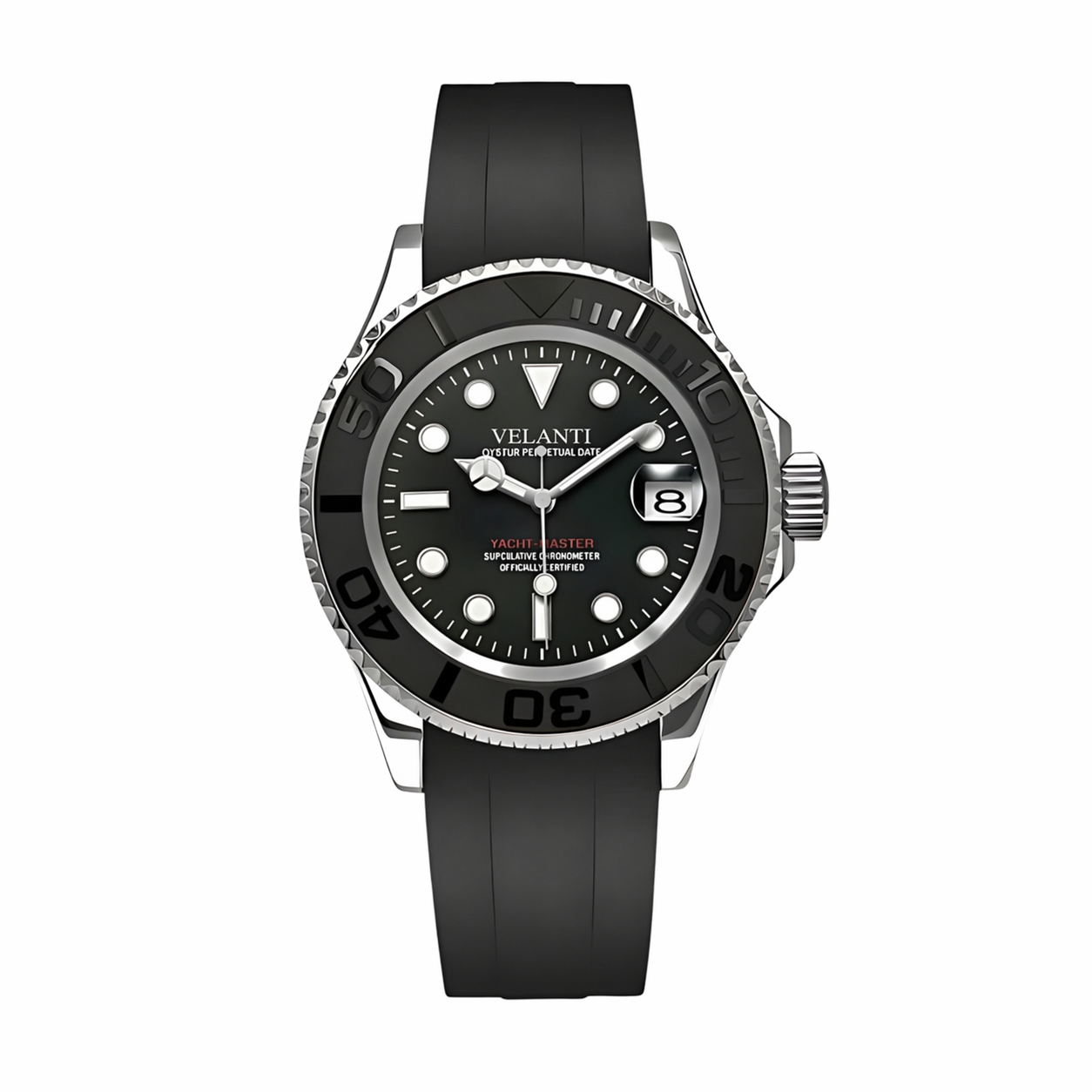 Submariner-style automatic watch, Velanti Milano Velmariner Yacht-Master Black, main product photo
