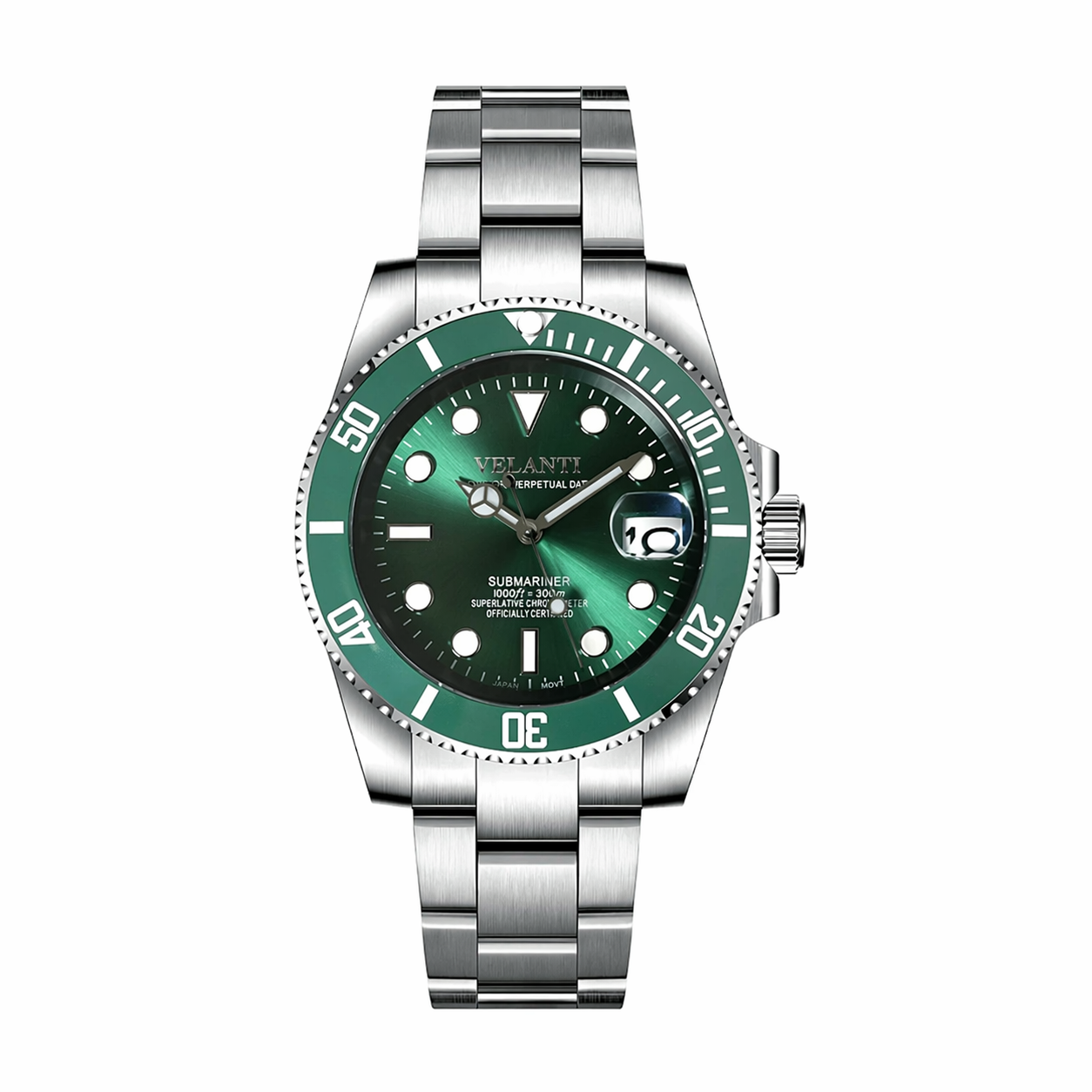 Submariner-style automatic watch, Velanti Milano Velmariner Hulk, main product photo