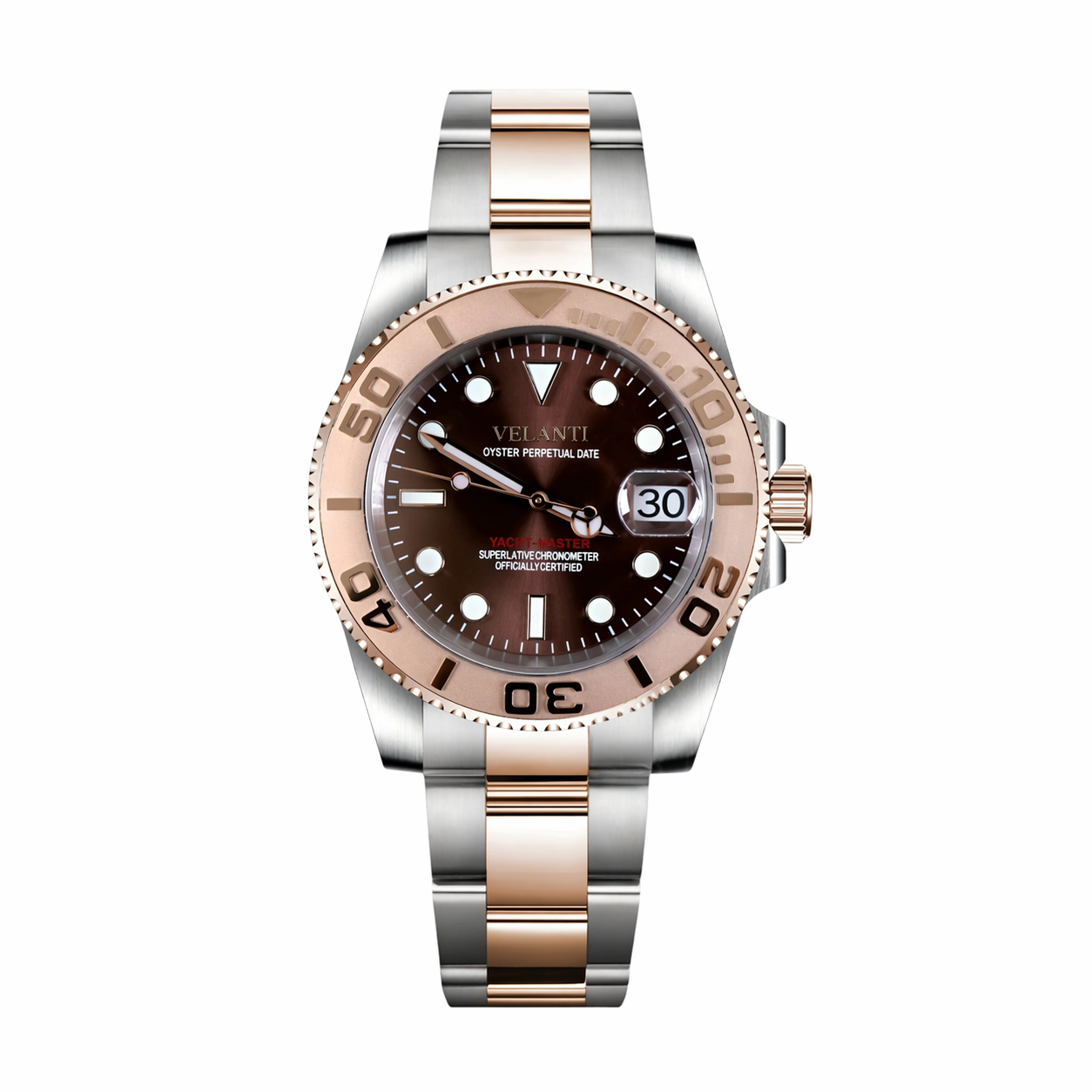Submariner-style automatic watch, Velanti Milano Velmariner Rose Gold, main product photo