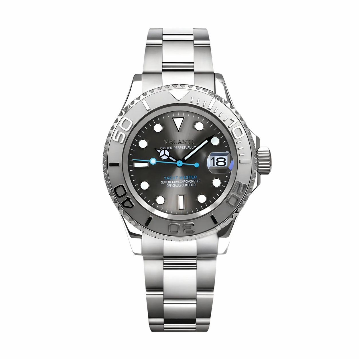 Submariner-style automatic watch, Velanti Milano Velmariner Silver, main product photo