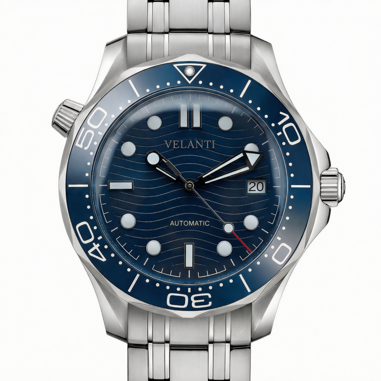 Seamaster-style automatic watch, Velanti Milano Velmaster Blue, product photo 3