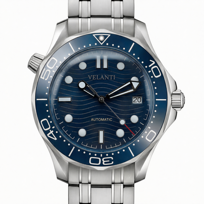 Seamaster-style custom mod watch, Velanti Milano Velmaster Blue, product photo 3