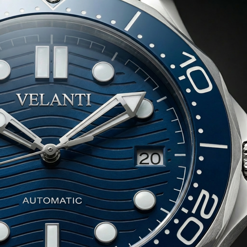 Seamaster-style automatic watch, Velanti Milano Velmaster Blue, product photo 5