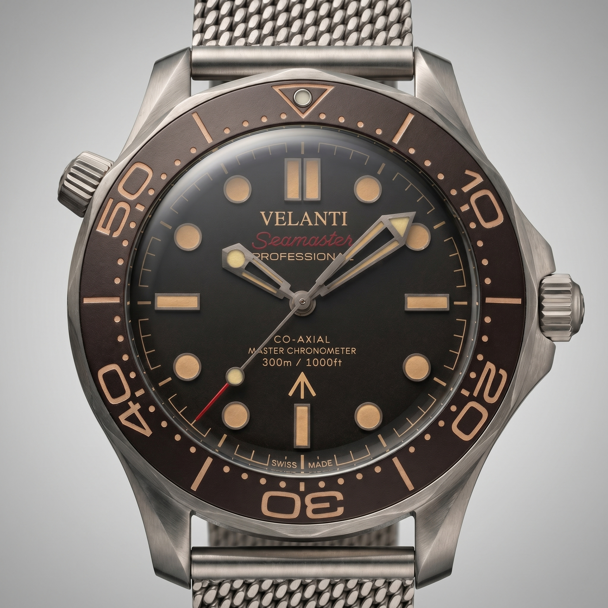 Seamaster-style automatic watch, Velanti Milano Velmaster James Bond 007, watch detail photo 4