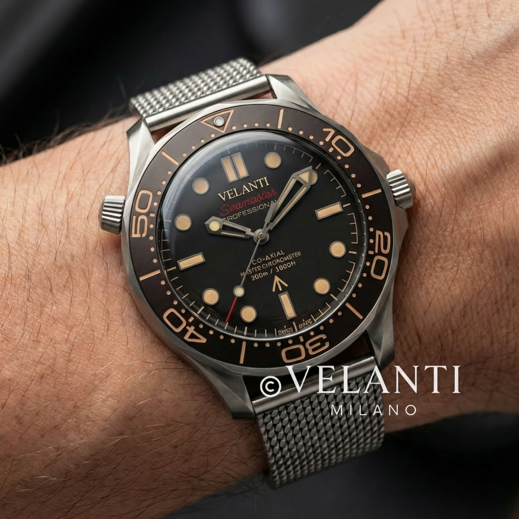 Seamaster-style automatic watch, Velanti Milano Velmaster James Bond 007, product photo 5
