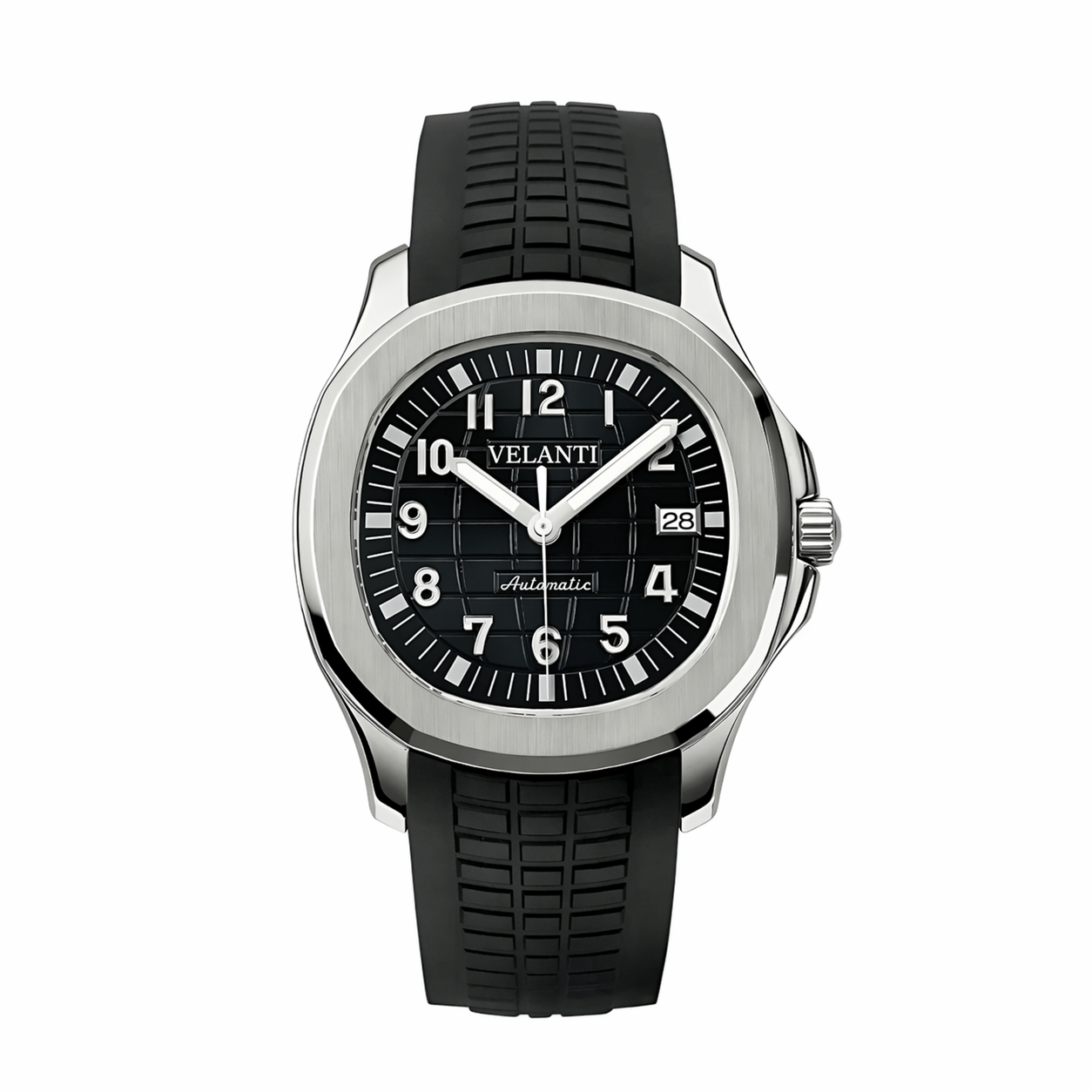 Aquanaut-style automatic watch, Velanti Milano Velnaut Black, main product photo