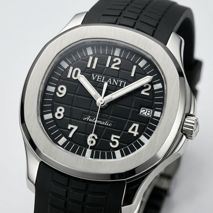 Aquanaut-style custom mod watch, Velanti Milano Velnaut Black, product photo 3
