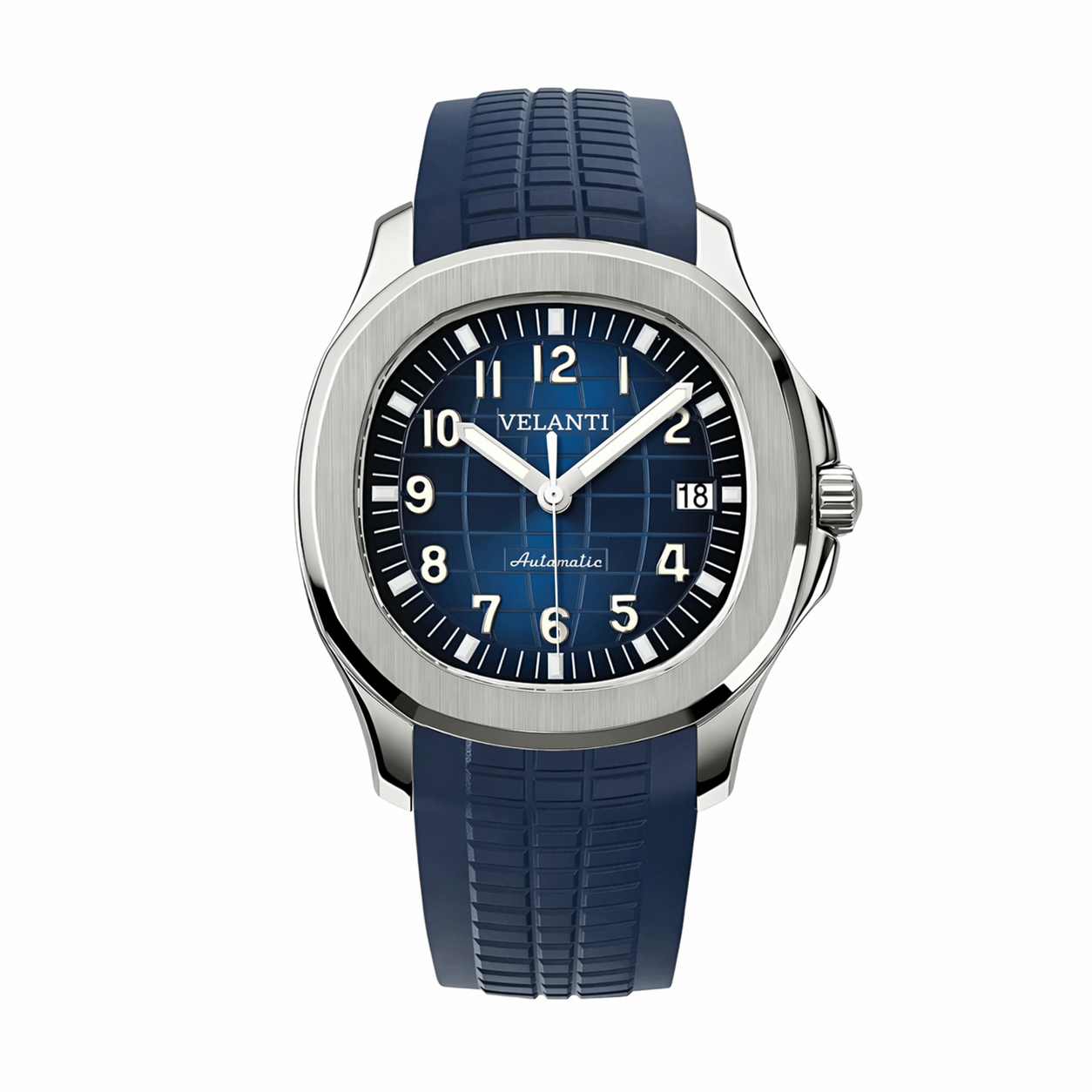 Aquanaut-style automatic watch, Velanti Milano Velnaut Blue, main product photo