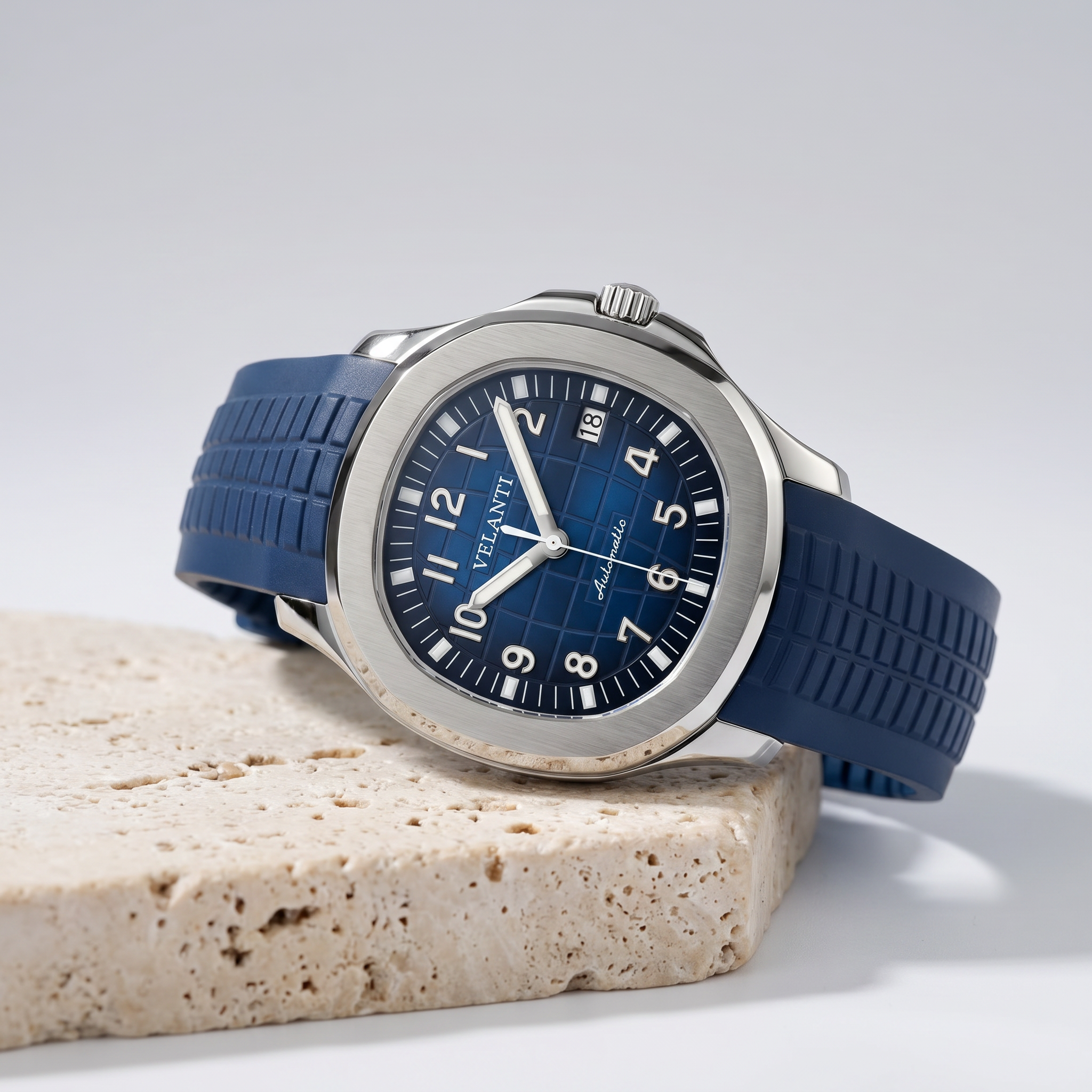 Aquanaut-style automatic watch, Velanti Milano Velnaut Blue, product photo 2