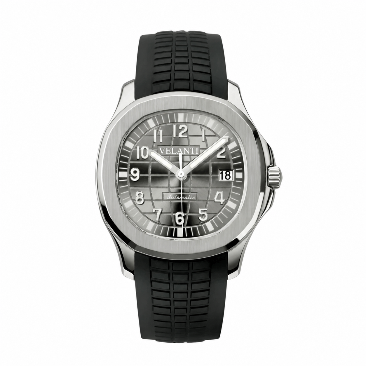 Aquanaut-style automatic watch, Velanti Milano Velnaut Silver, main product photo