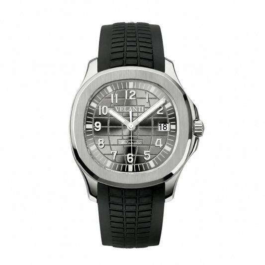 Aquanaut-style custom mod watch, Velanti Milano Velnaut Silver, main product photo