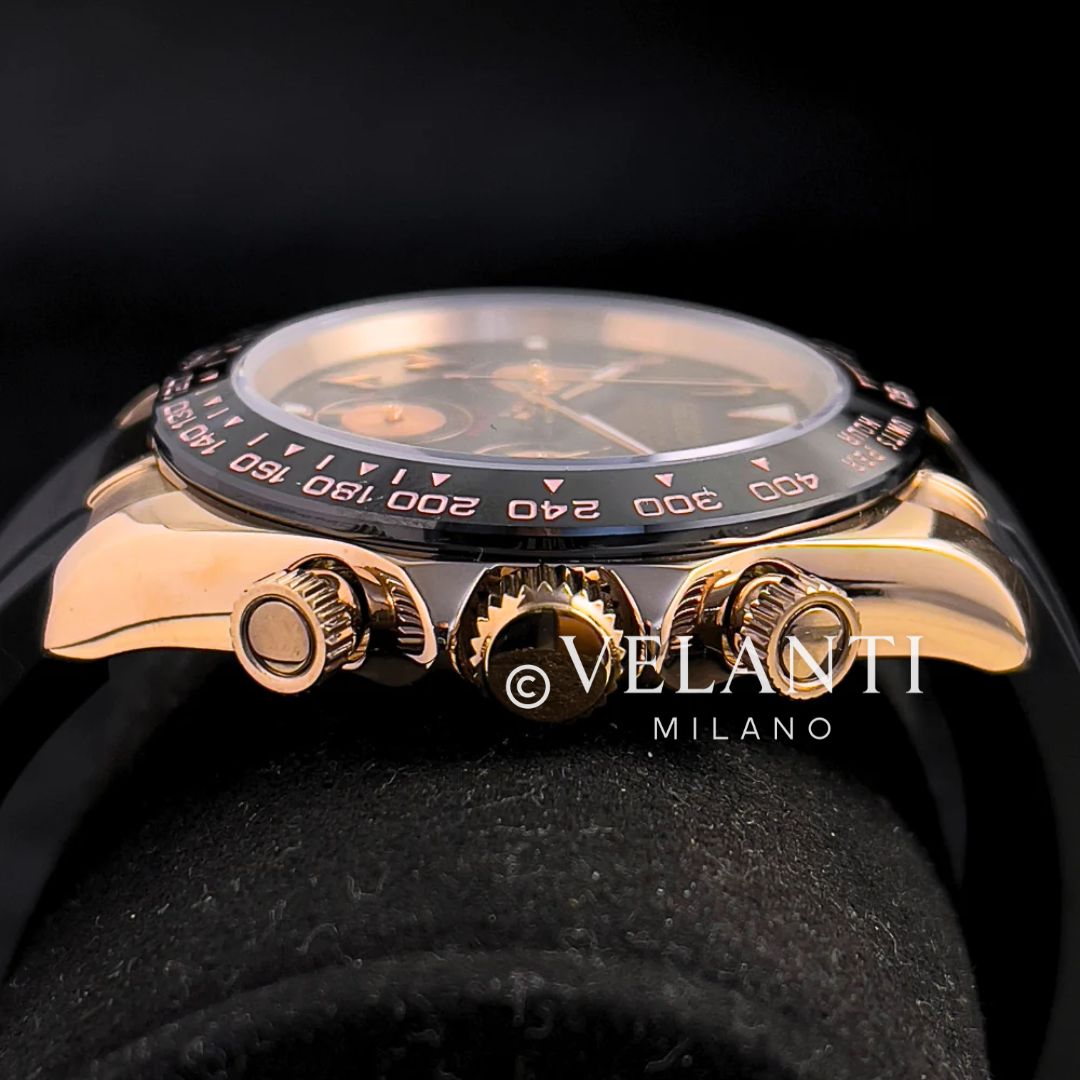 Daytona-style chronograph watch, Velanti Milano Veltona Arabic Rose Gold, product photo 8