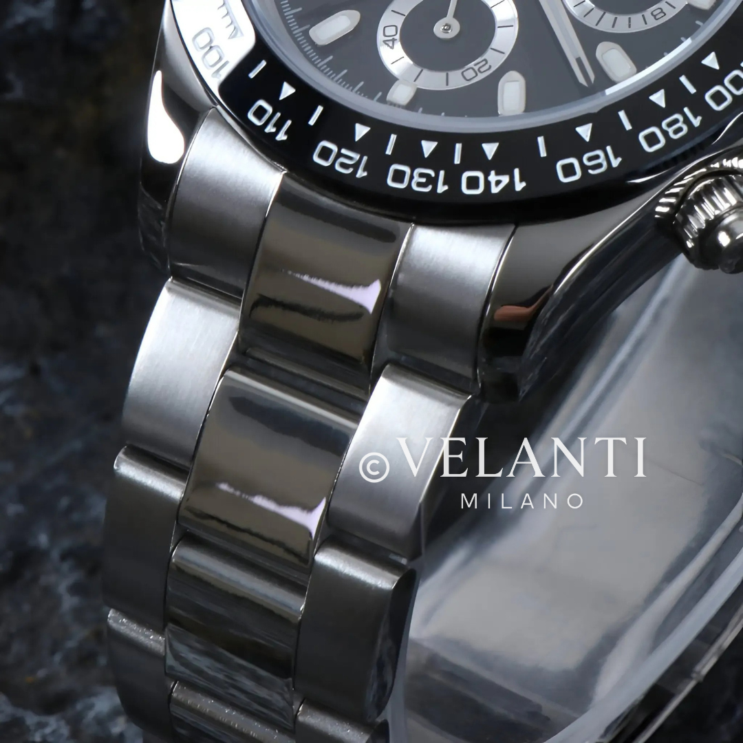 Daytona-style chronograph watch, Velanti Milano Veltona Black Panda, product photo 5