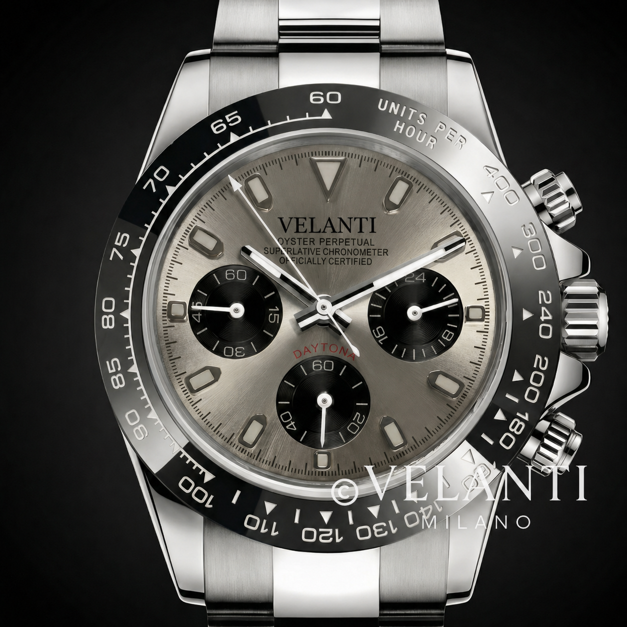 Daytona-style chronograph watch, Velanti Milano Veltona Champagne, product photo 3