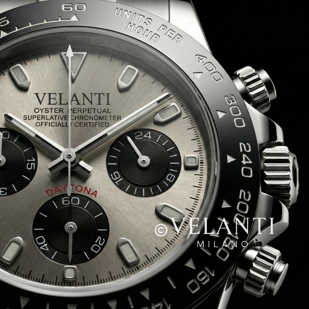 Daytona-style chronograph watch, Velanti Milano Veltona Champagne, product photo 5