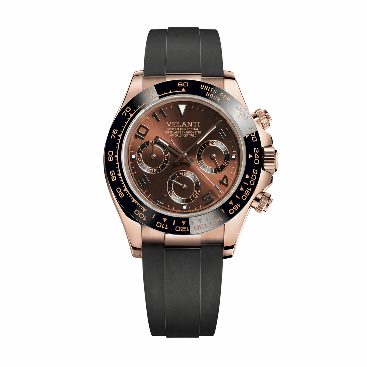 Daytona-style chronograph watch, Velanti Milano Veltona Chocolate, main product photo