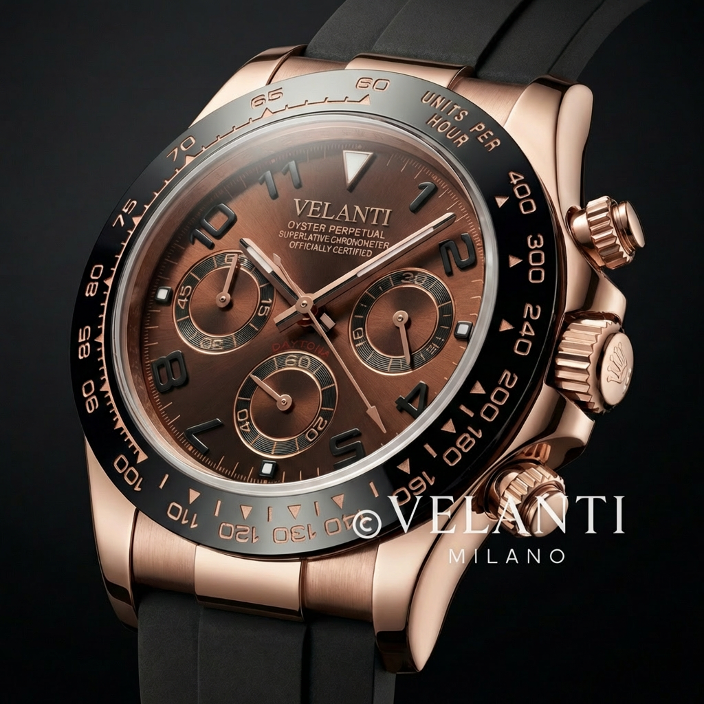 Daytona-style chronograph watch, Velanti Milano Veltona Chocolate, product photo 4