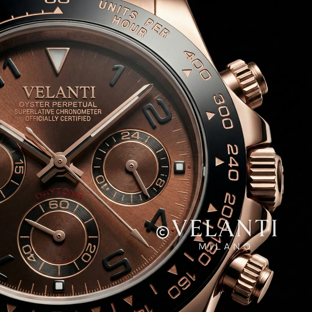 Daytona-style chronograph watch, Velanti Milano Veltona Chocolate, product photo 5