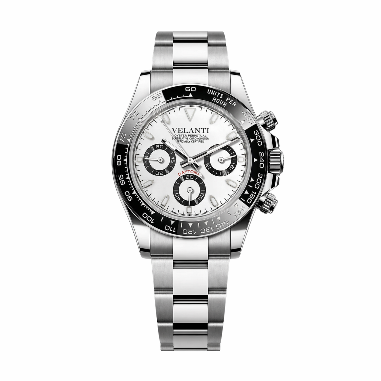 Daytona-style custom chronograph watch, Velanti Milano Veltona Panda, main product photo