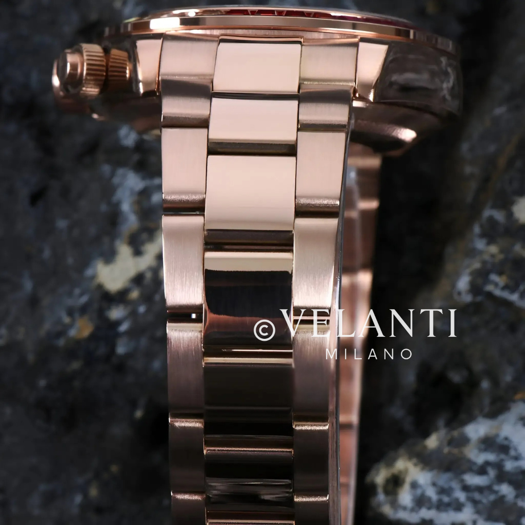 Daytona-style chronograph watch, Velanti Milano Veltona Rose Gold Rainbow, product photo 6