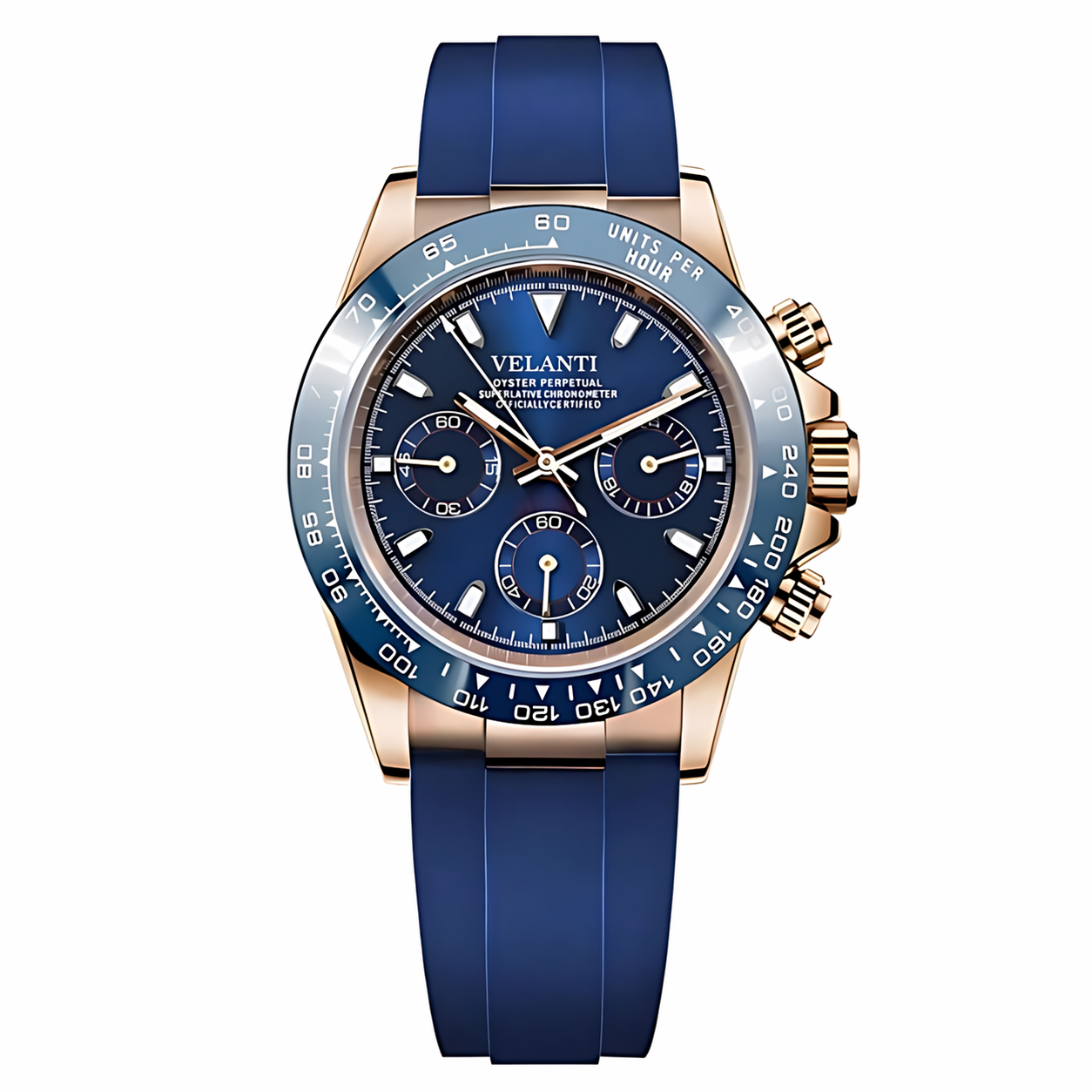 Daytona-style chronograph watch, Velanti Milano Veltona Royal Blue, main product photo