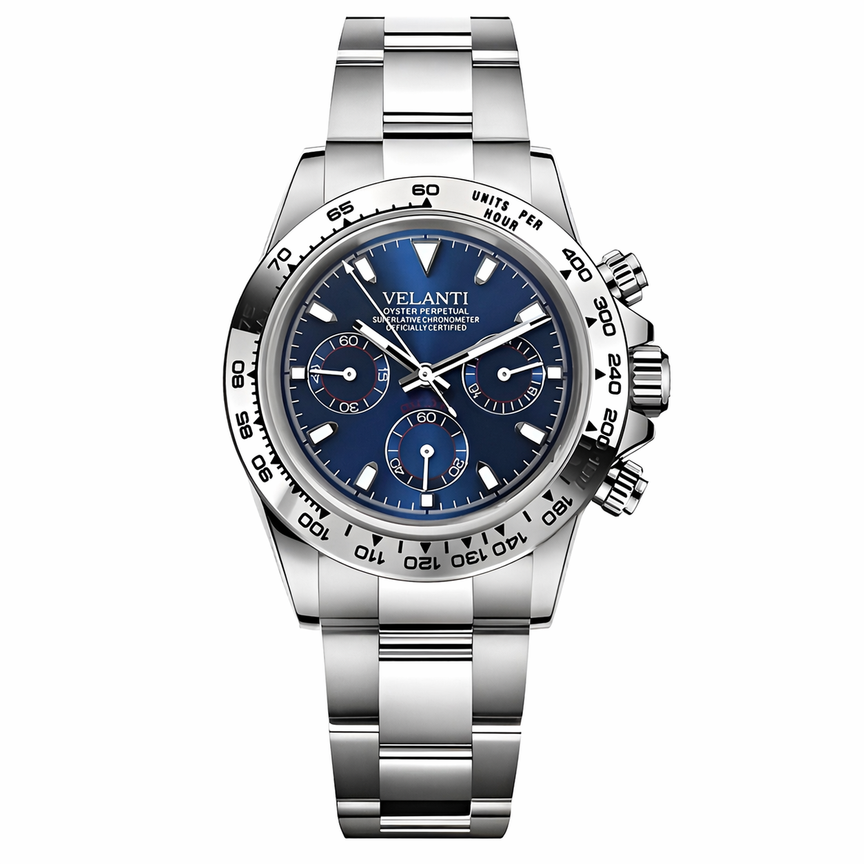 Daytona-style chronograph watch, Velanti Milano Veltona Silver Blue, main product photo