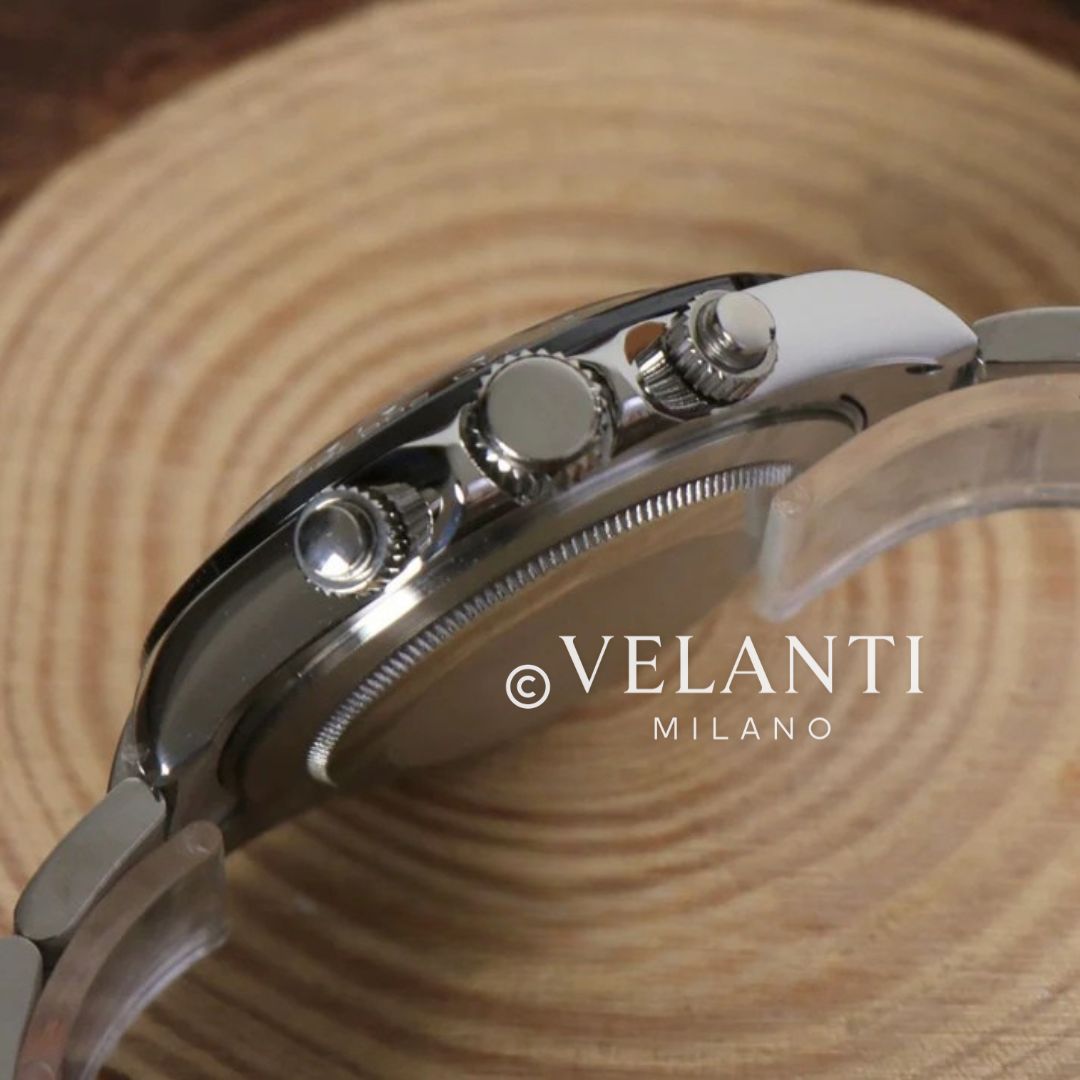 Daytona-style chronograph watch, Velanti Milano Veltona Silver Green, product photo 5